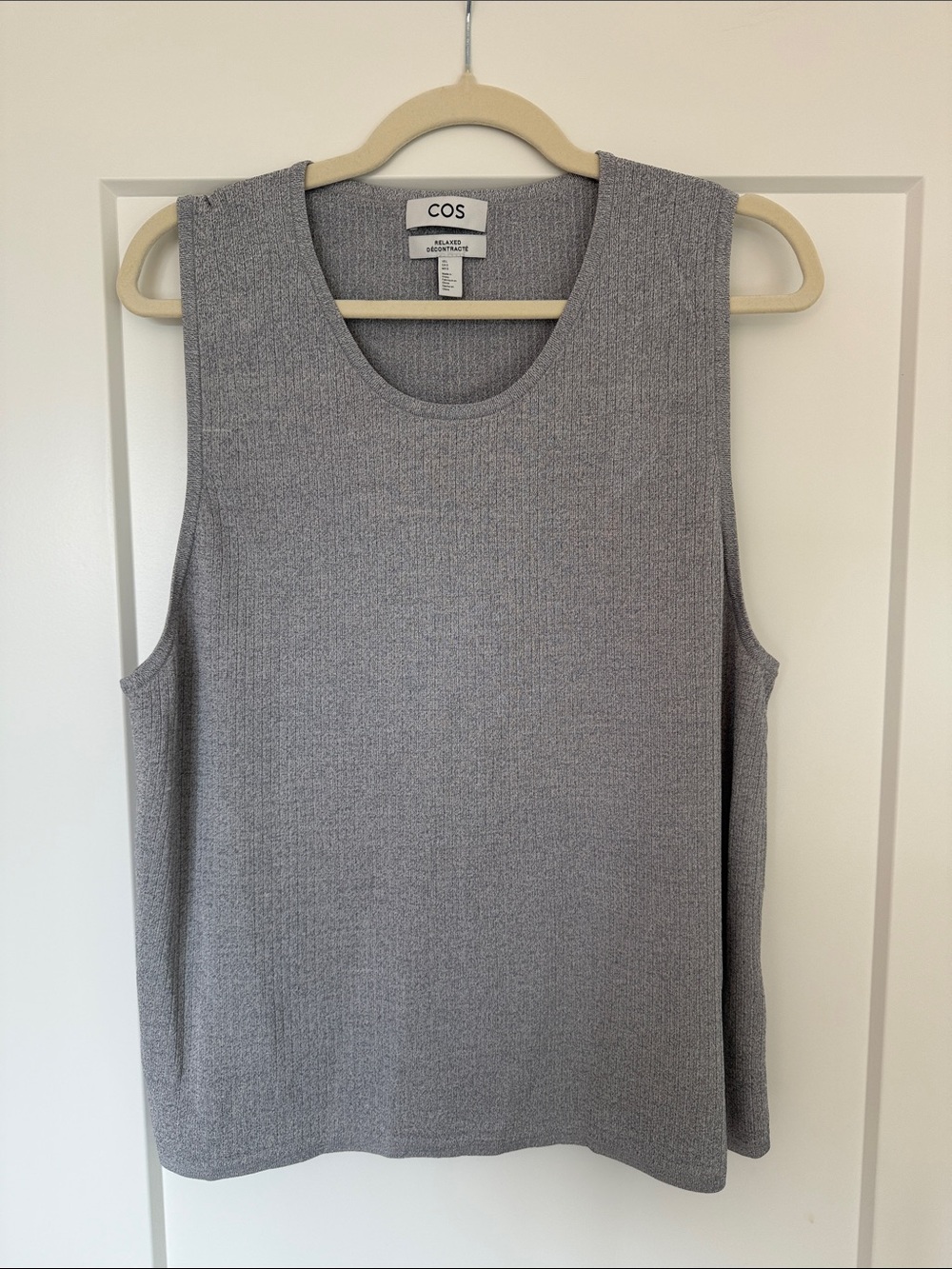 COS Men's Sleeveless Knit Tank Top - Light Gray